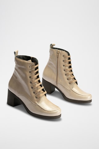Bottines en cuir verni - Beige