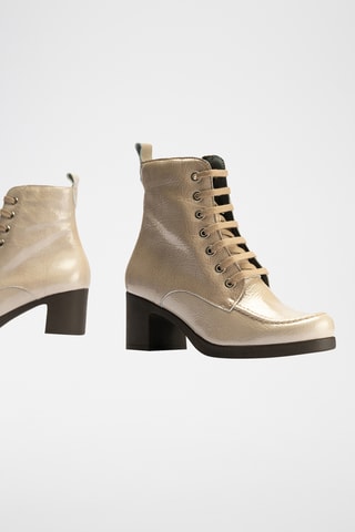 Bottines en cuir verni - Beige