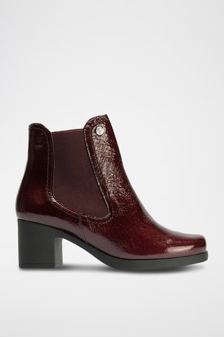 Bottines en cuir verni - Bordeaux