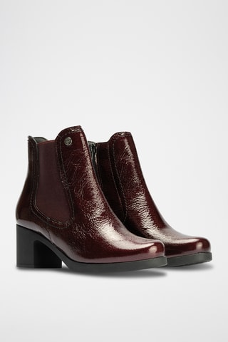 Bottines en cuir verni - Bordeaux