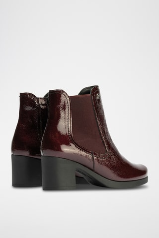 Bottines en cuir verni - Bordeaux