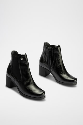 Bottines en cuir verni - Noir
