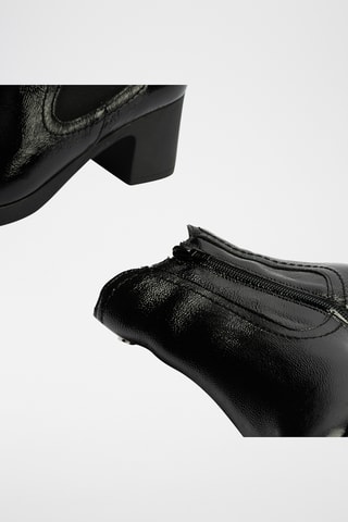 Bottines en cuir verni - Noir