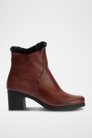Bottines fourrées en cuir nappa - Bordeaux