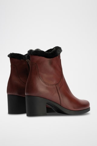 Bottines fourrées en cuir nappa - Bordeaux