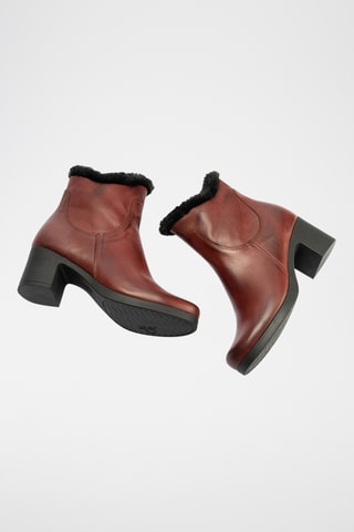 Bottines fourrées en cuir nappa - Bordeaux