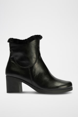 Bottines fourrées en cuir nappa - Noir