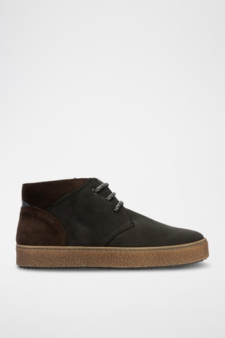 Sneakers alte in pelle - Nero