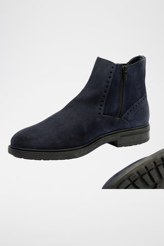 Stivaletti in crosta di pelle - Navy