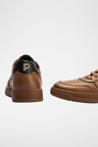 Sneakers in pelle nappa - Marrone chiaro