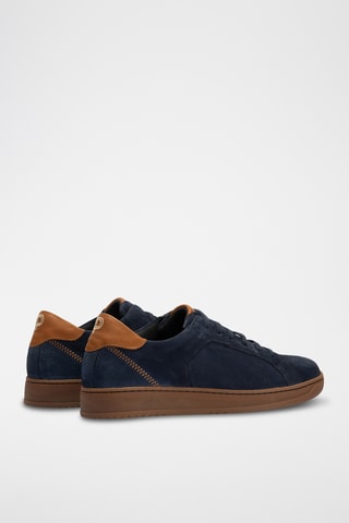 Sneakers in crosta di pelle - Navy