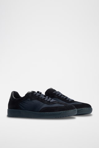 Sneakers in crosta di pelle - Navy