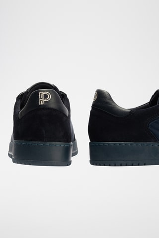 Sneakers in crosta di pelle - Navy