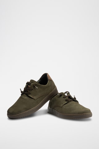 Sneakers in pelle scamosciata - Kaki 