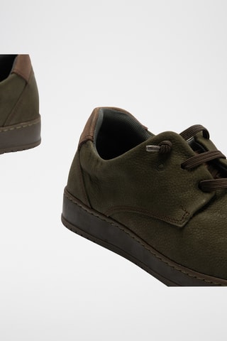 Sneakers in pelle scamosciata - Kaki 