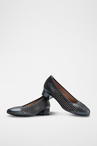 Escarpins en cuir - Bleu marine 