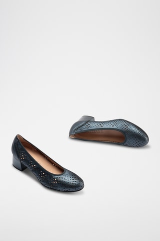 Escarpins en cuir - Bleu marine 