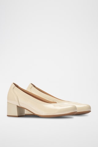 Escarpins en cuir verni - Beige