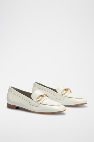 Mocassins en cuir verni - Blanc
