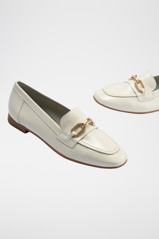Mocassins en cuir verni - Blanc