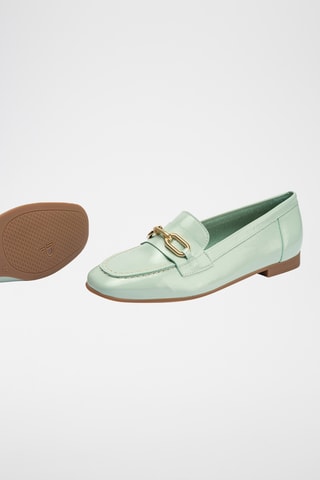 Mocassins en cuir verni - Turquoise