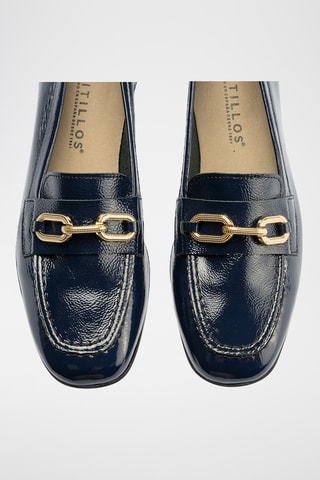 Mocassini in pelle verniciata - Navy