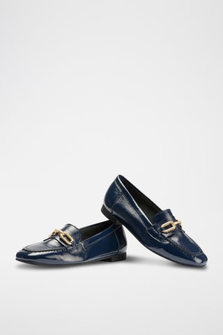 Mocassini in pelle verniciata - Navy