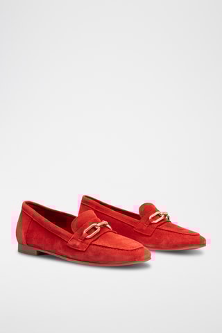 Mocassins en nubuck - Rouge
