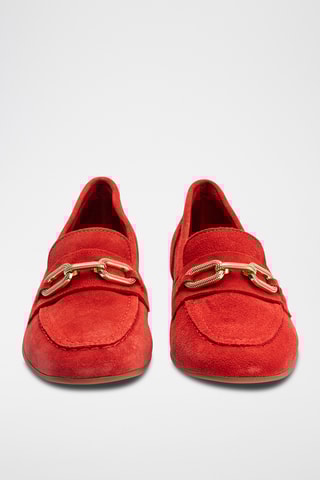 Mocassins en nubuck - Rouge