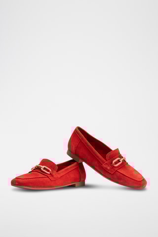 Mocassins en nubuck - Rouge