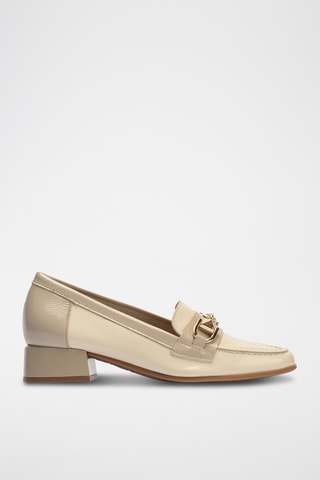 Mocassini in pelle verniciata - Beige