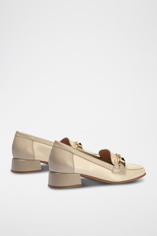 Mocassini in pelle verniciata - Beige