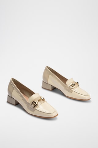 Mocassini in pelle verniciata - Beige