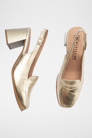 Escarpins en cuir nappa - Doré