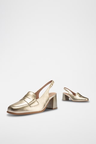 Escarpins en cuir nappa - Doré