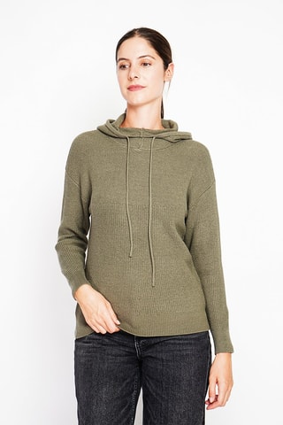 Jersey oversize con capucha  - Caqui