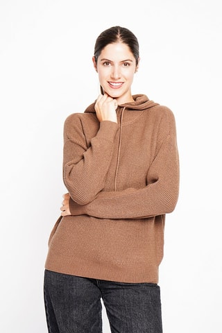 Jersey oversize con capucha  - Marrón