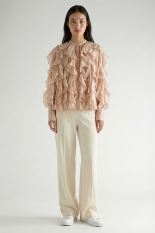 Camicia con volant - Beige