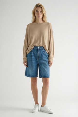 Bermuda relaxed in jeans - Blu