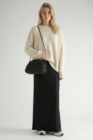 Borsa a tracolla in pelle di montone - Nero