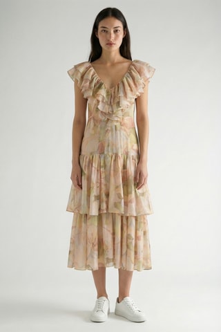 Abito con volant - Beige