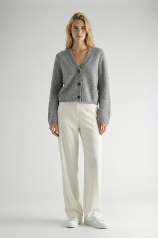 Cardigan in lana e alpaca - Grigio