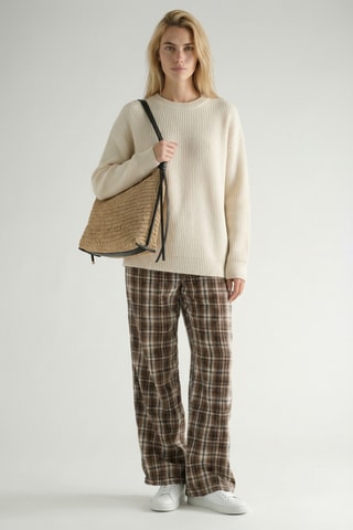 Borsa a spalla in pelle di montone - Beige