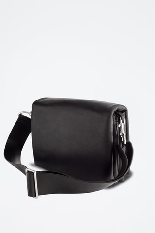 Borsa a tracolla in pelle di montone - Nero