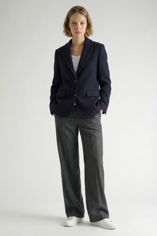 Blazer oversize in lana - Navy