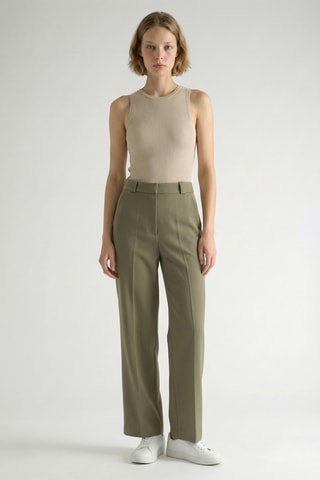 Pantaloni wide legs - Kaki