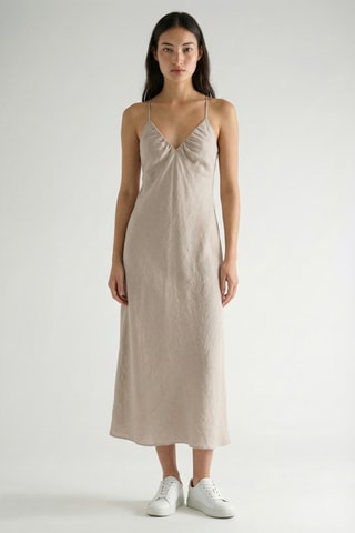 Abito lungo in lino - Beige