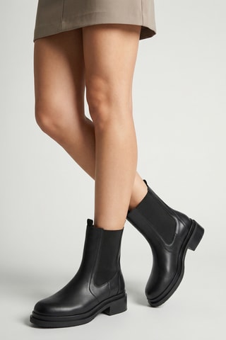 Stivaletti Beatles in pelle - Nero