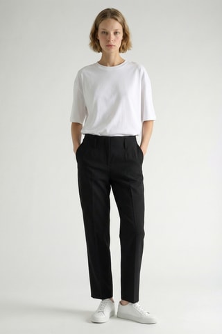 Pantaloni carrot in lana - Nero