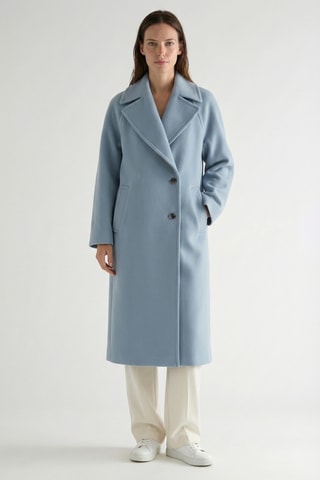 Cappotto oversize in lana - Azzurro